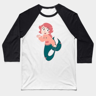 Little Pink Mermaid Girl Baseball T-Shirt